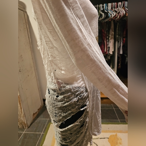 RARE ONE OF A KIND GO COUTURE LONG SLEEVE SHERIFF COUNTY SHIRT WITH DISTRESSING - Picture 8 of 10